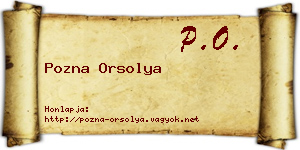 Pozna Orsolya névjegykártya